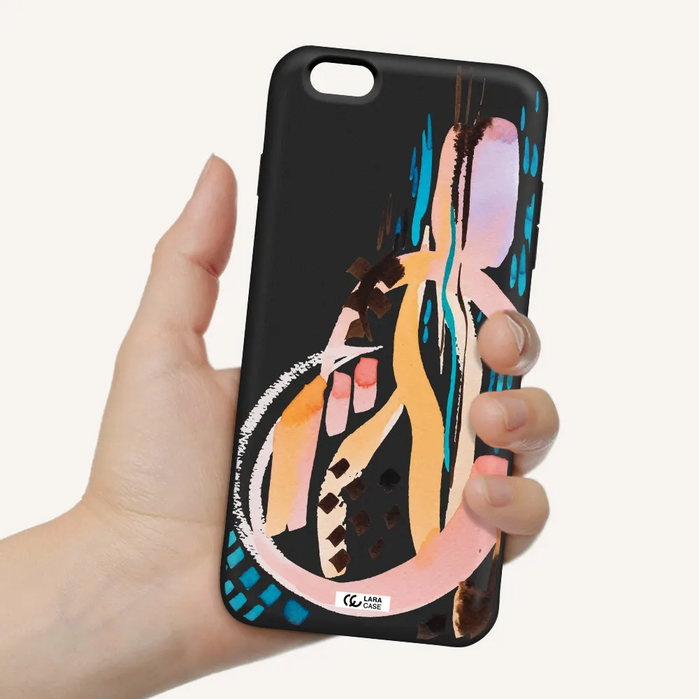 Watercolor Brush Paint Apple iPhone 6S Silicone black Case