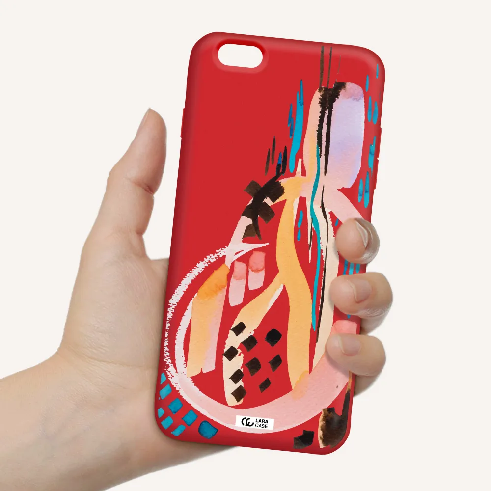 Watercolor Brush Paint Apple iPhone 6S Silicone Imperial Red Case