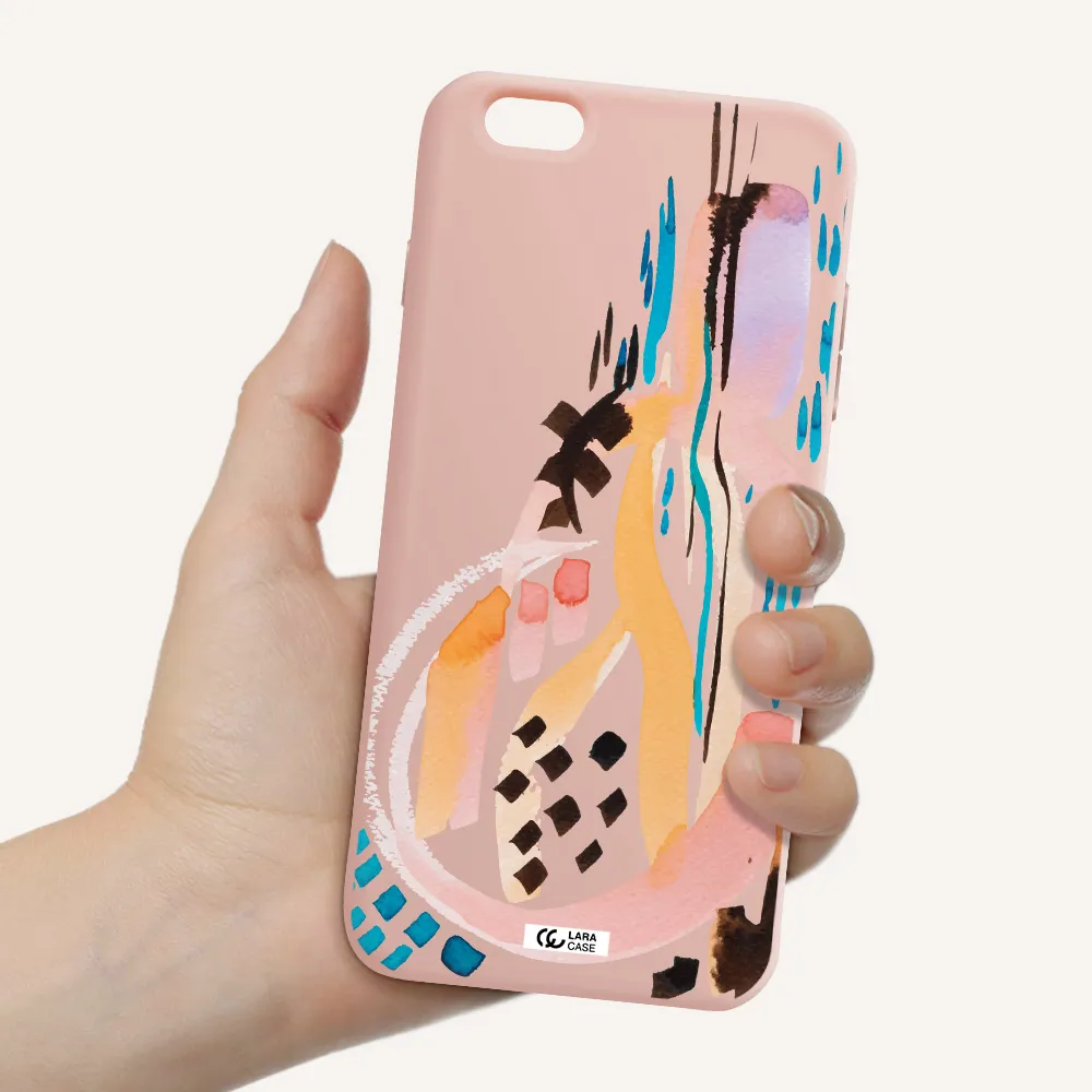 Watercolor Brush Paint Apple iPhone 6S Silicone pastel pink Case
