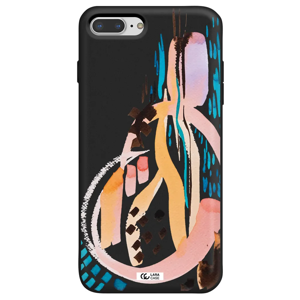 Watercolor Brush Paint Apple iPhone 7 plus Silicone black Case