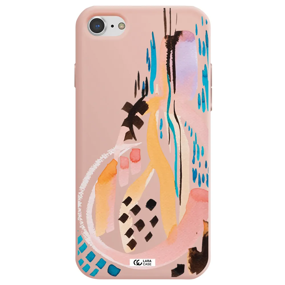 Watercolor Brush Paint Apple iPhone 7 Silicone pastel pink Case