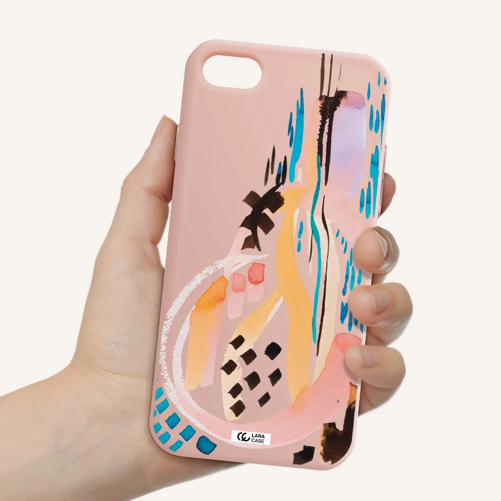 Watercolor Brush Paint Apple iPhone 7 Silicone pastel pink Case