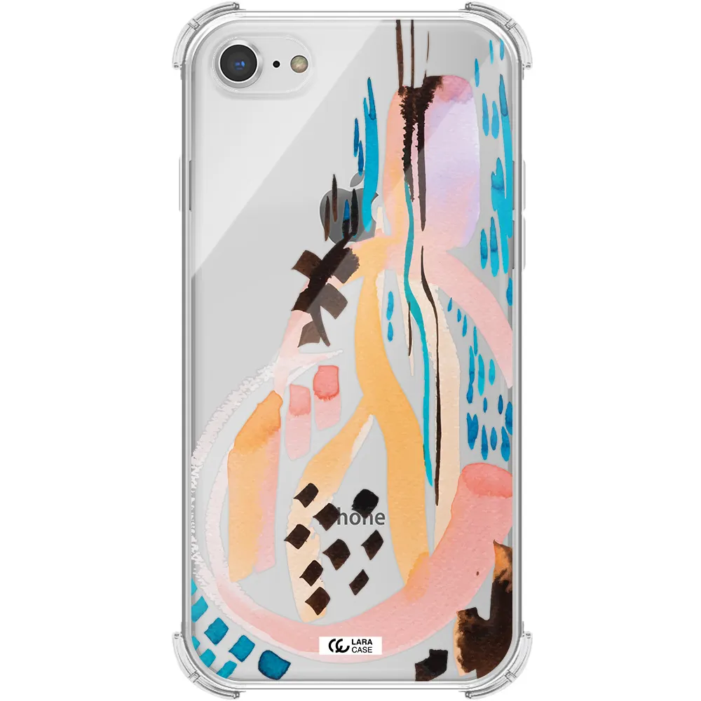 Watercolor Brush Paint Apple iPhone 8 Clear PC Case