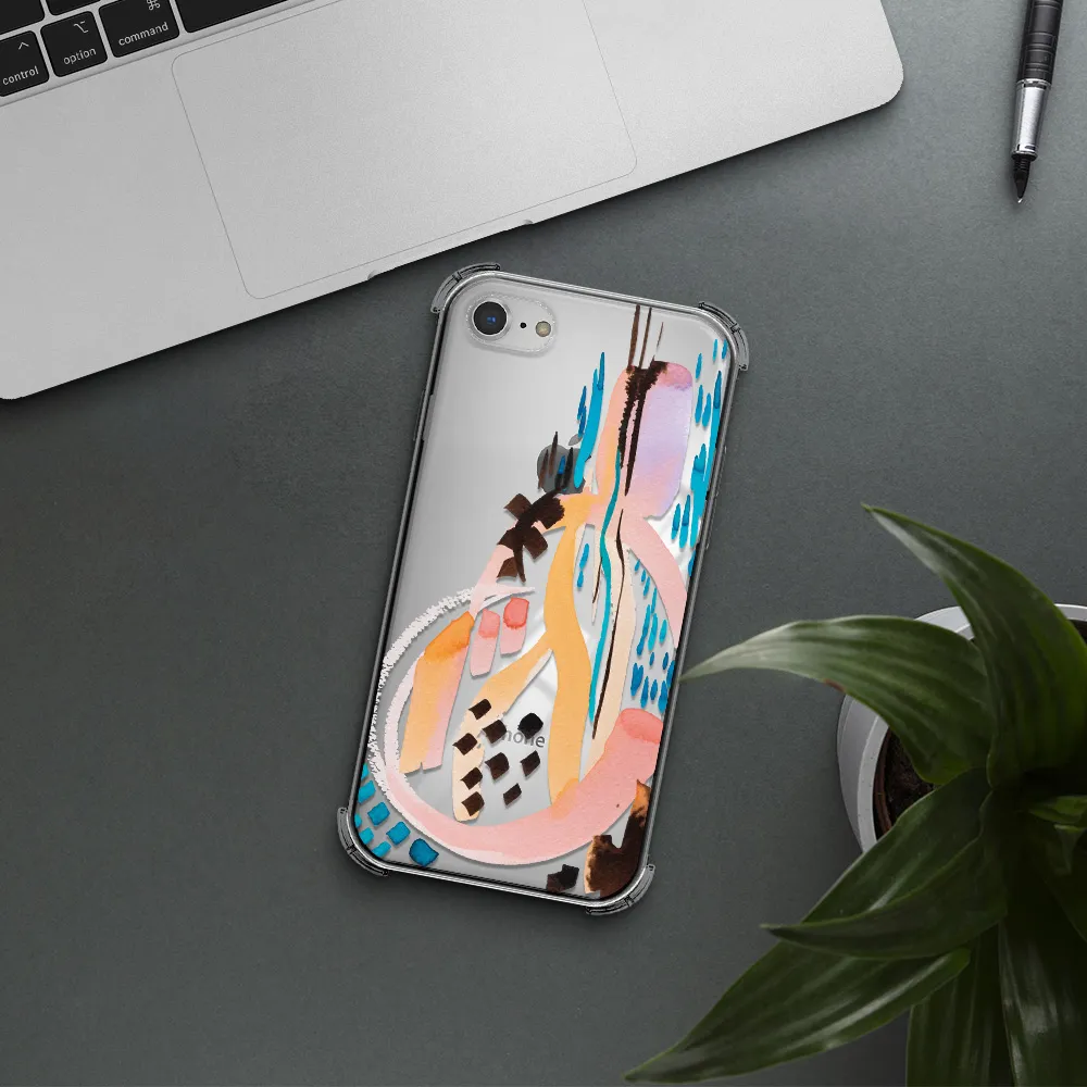 Watercolor Brush Paint Apple iPhone 8 Clear PC Case