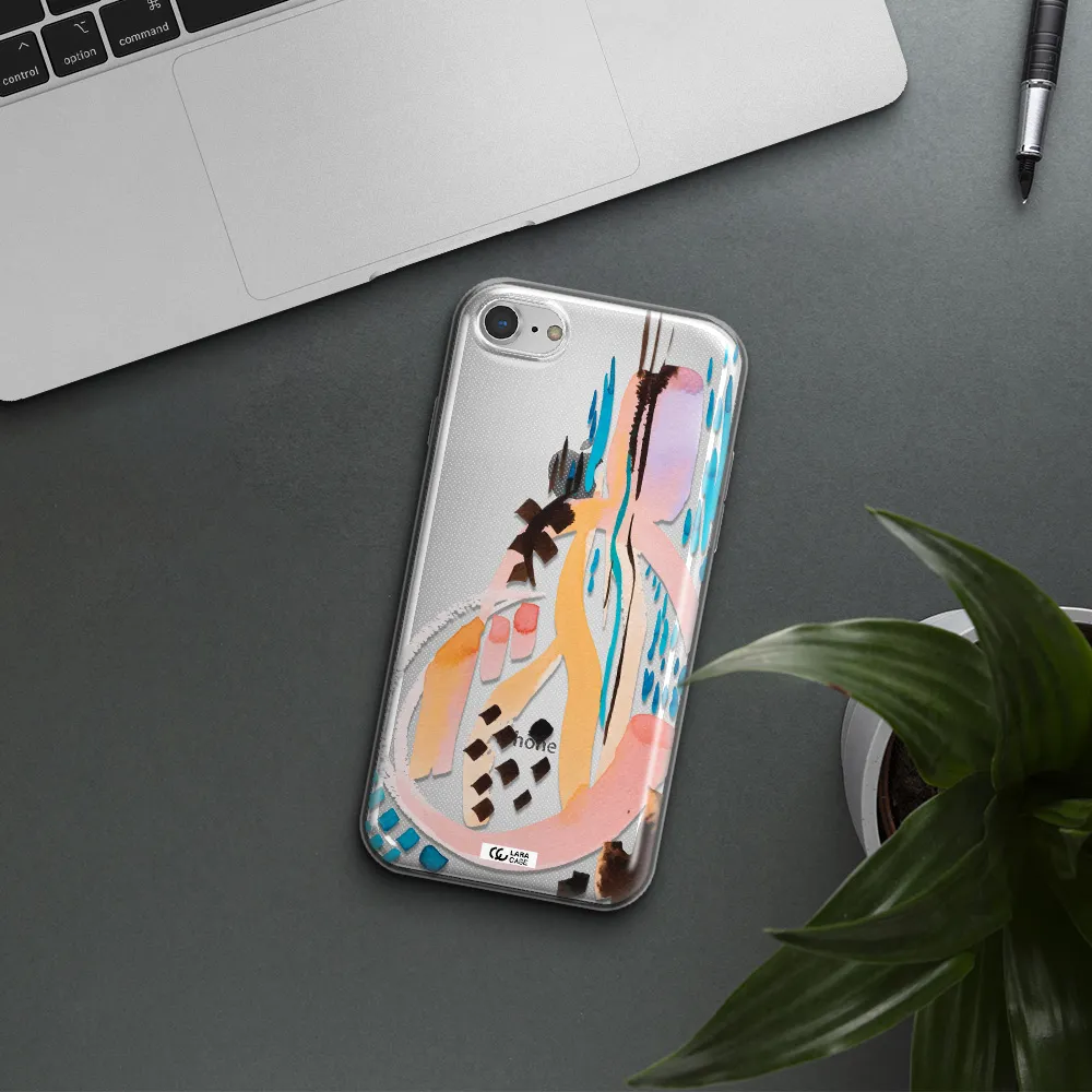 Watercolor Brush Paint Apple iPhone 8 Clear TPU Case