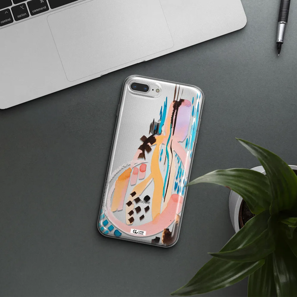 Watercolor Brush Paint Apple iPhone 8 plus Clear TPU Case