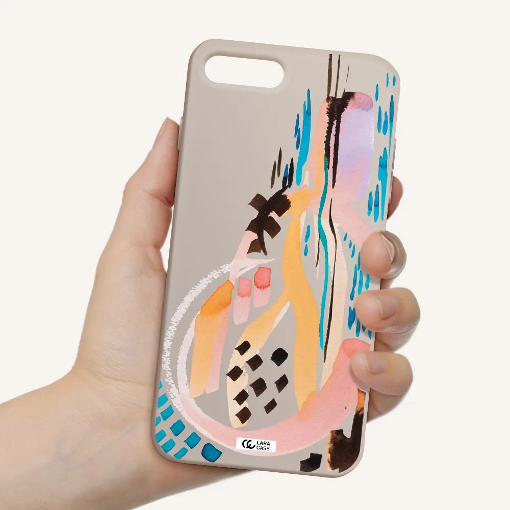 Watercolor Brush Paint Apple iPhone 8 plus Silicone Stone Case