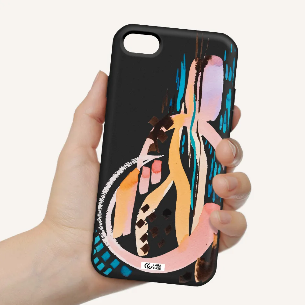 Watercolor Brush Paint Apple iPhone 8 Silicone black Case