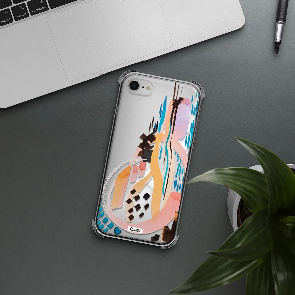 Watercolor Brush Paint Apple iPhone se 2020 Clear PC Case