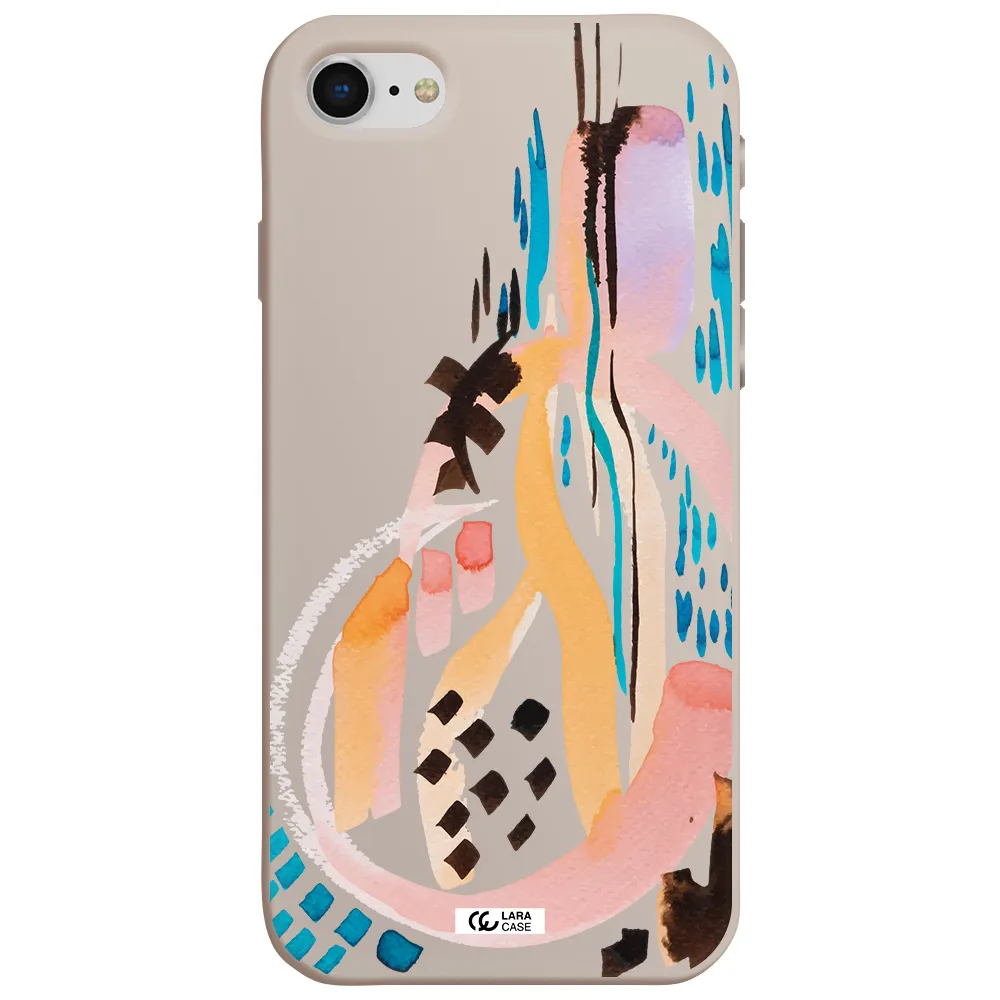 Watercolor Brush Paint Apple iPhone se 2020 Silicone Stone Case
