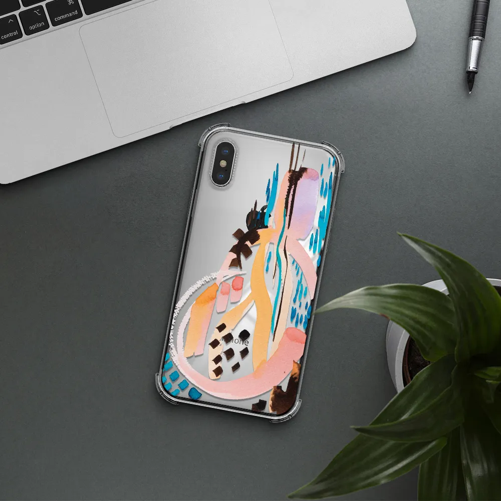 Watercolor Brush Paint Apple iPhone X Clear PC Case