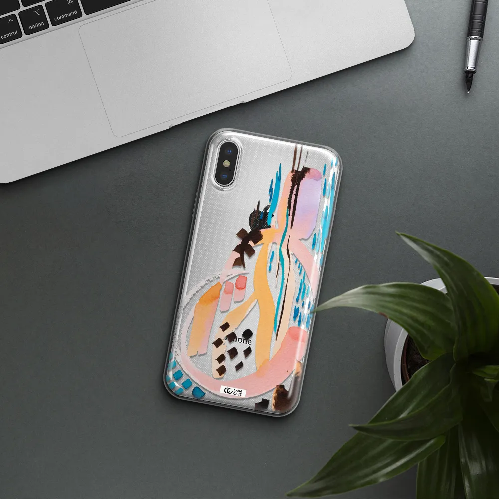 Watercolor Brush Paint Apple iPhone X Clear TPU Case