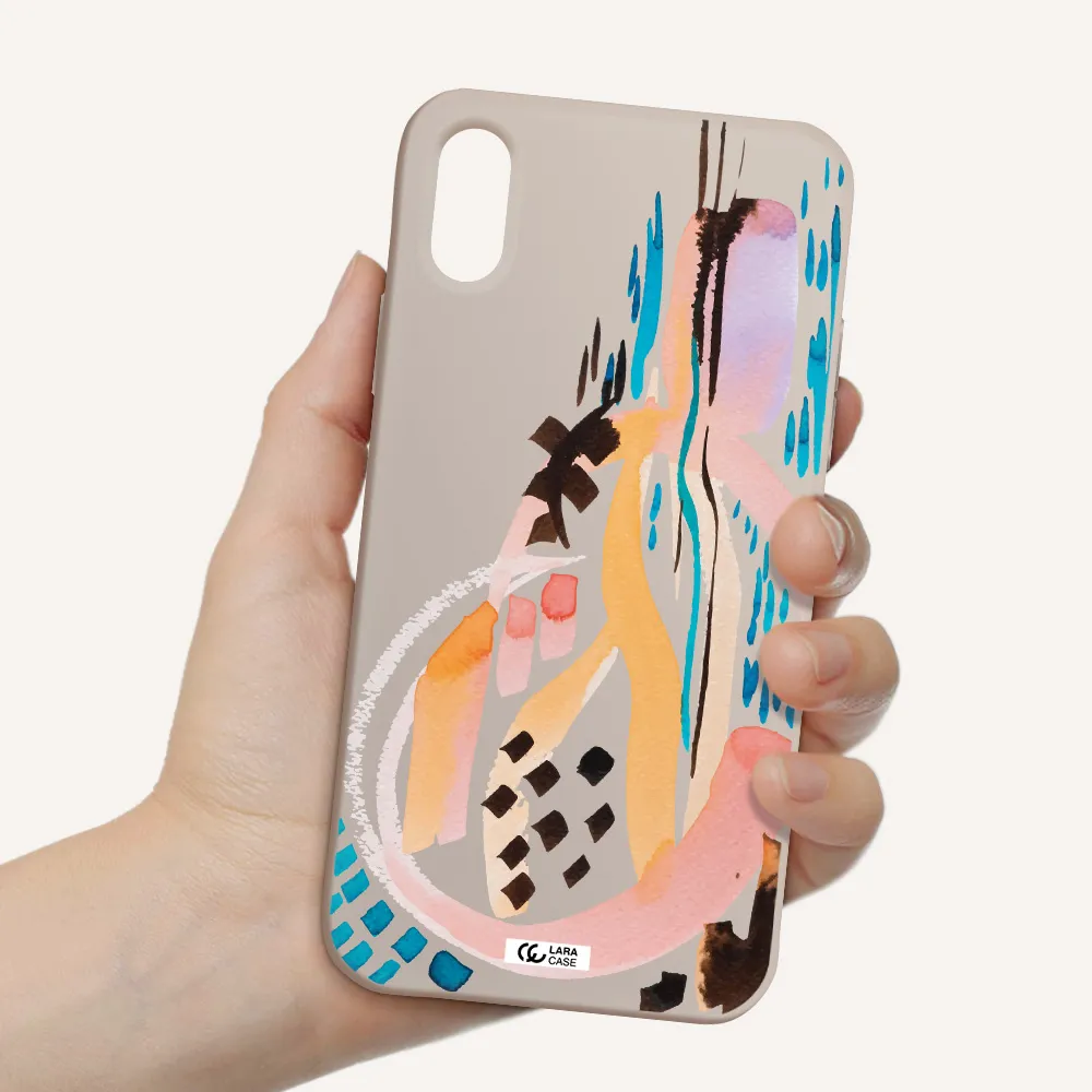 Watercolor Brush Paint Apple iPhone X Silicone Stone Case