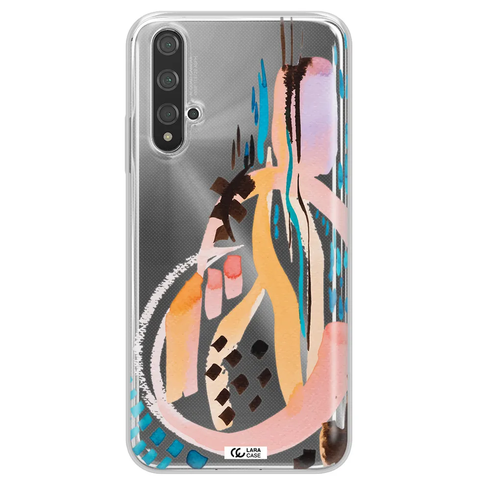 Watercolor Brush Paint Huawei Nova 5t Clear TPU Case