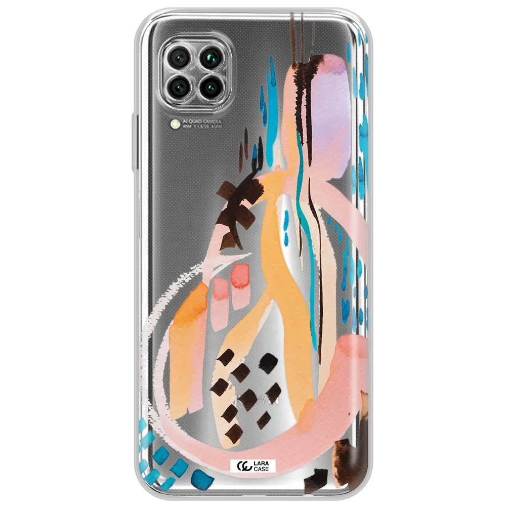 Watercolor Brush Paint Huawei Nova 7I Clear Tpu Case