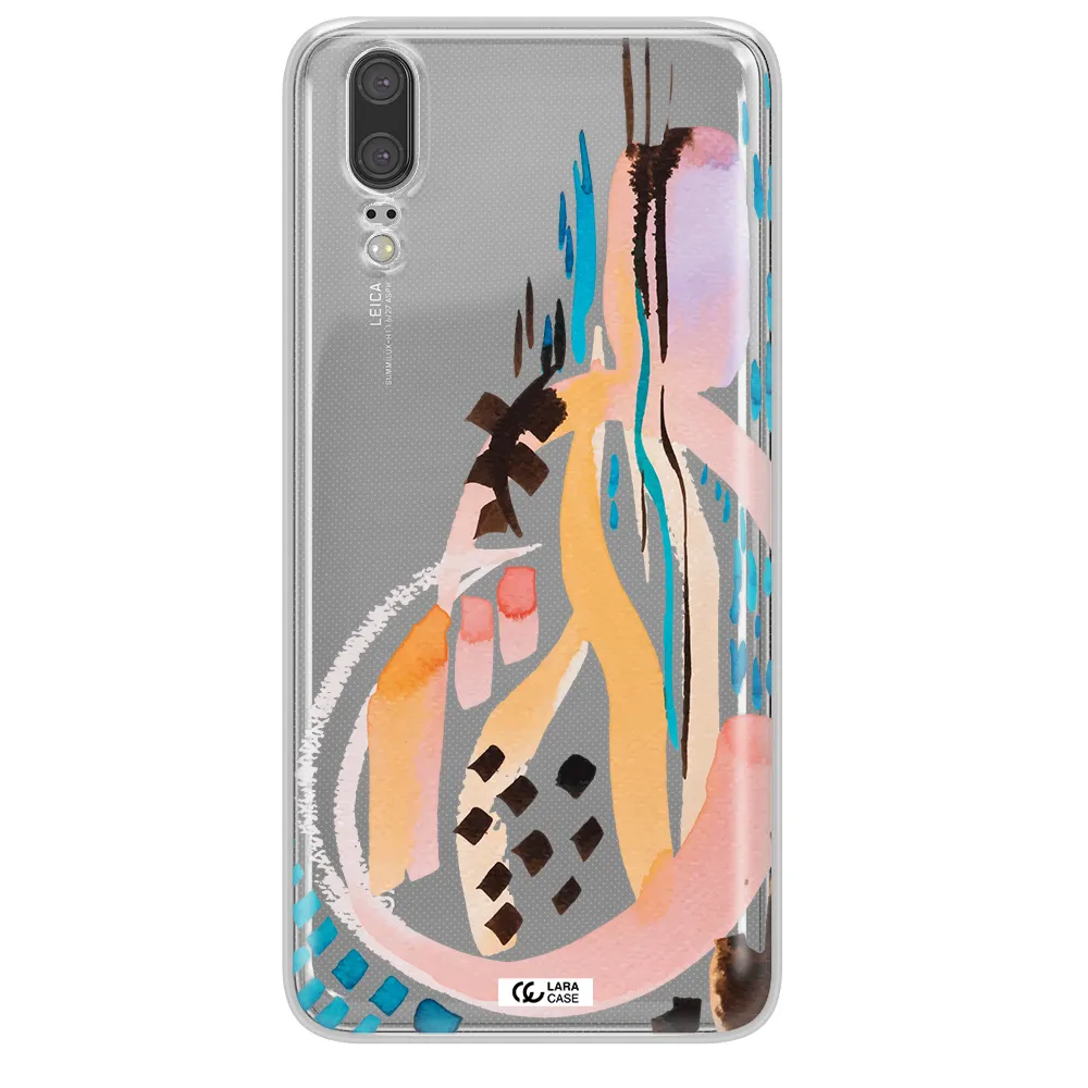 Watercolor Brush Paint Huawei P20 Clear TPU Case