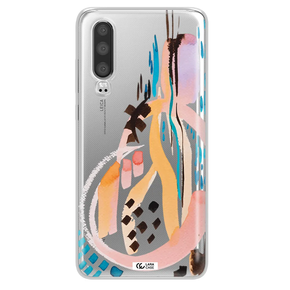 Watercolor Brush Paint Huawei P30 Clear TPU Case