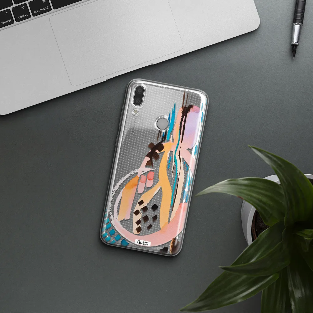 Watercolor Brush Paint Huawei Y7 2019 Clear TPU Case