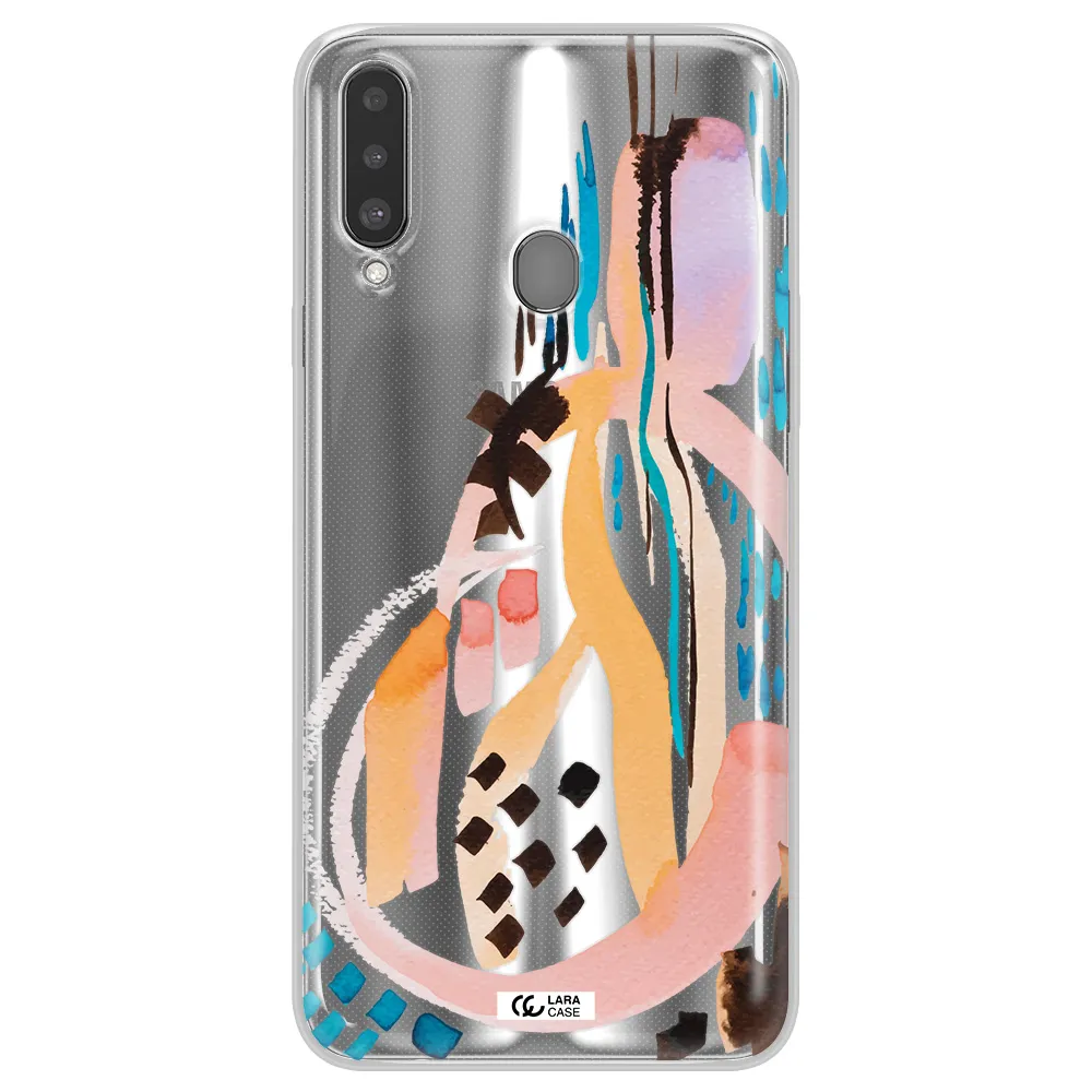 Watercolor Brush Paint Samsung A20S Clear TPU Case