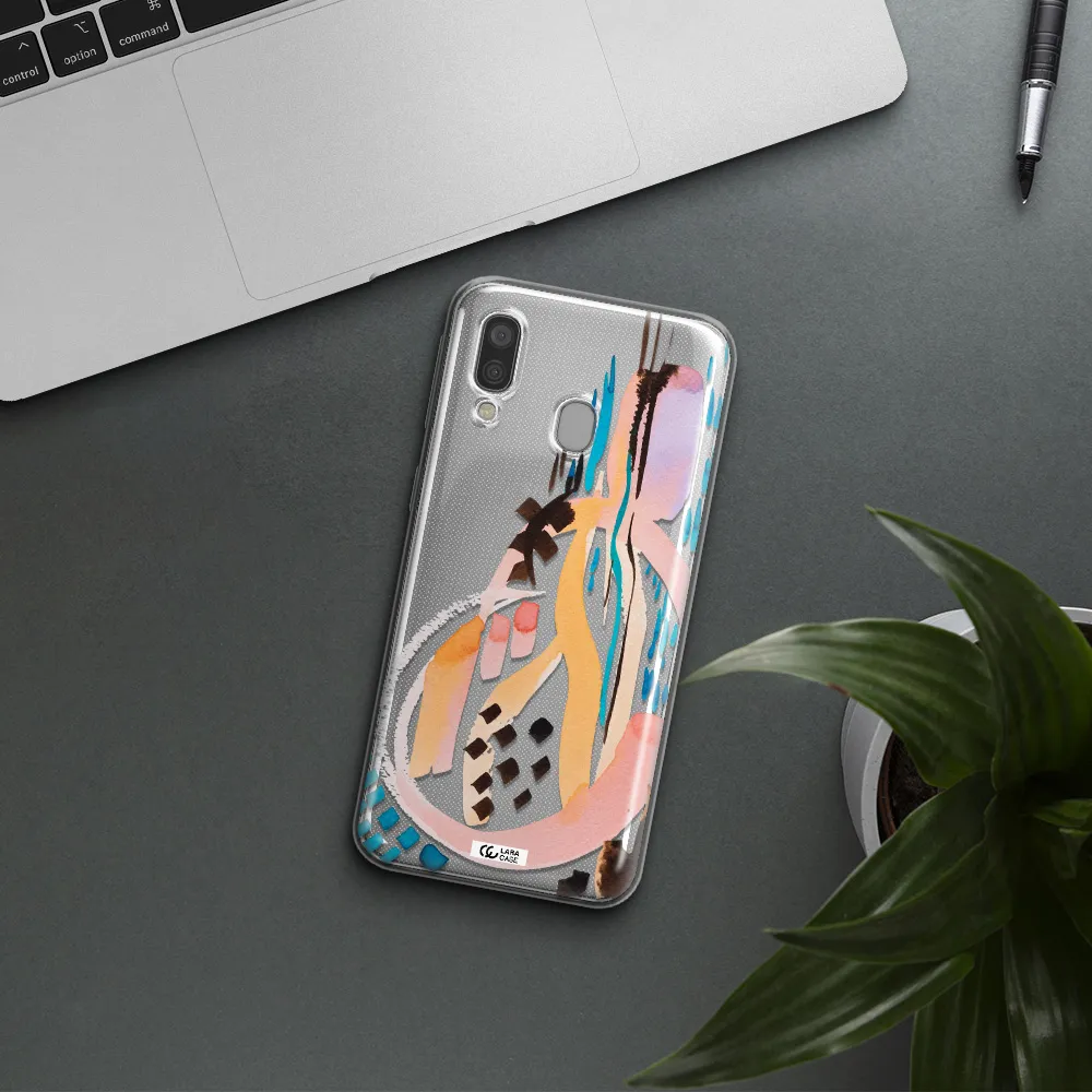 Watercolor Brush Paint Samsung A40 Clear TPU Case