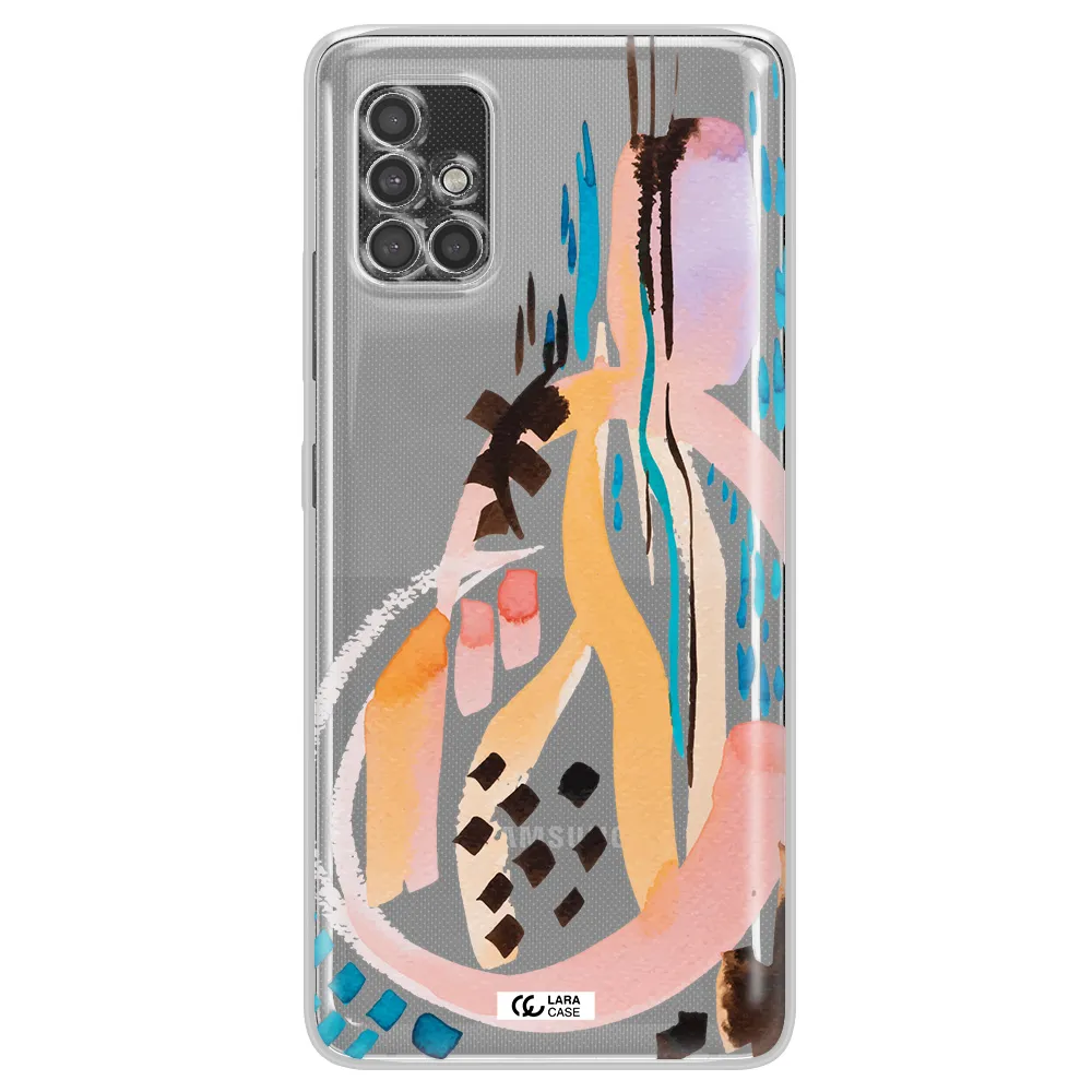 Watercolor Brush Paint Samsung A40S Clear Tpu Case