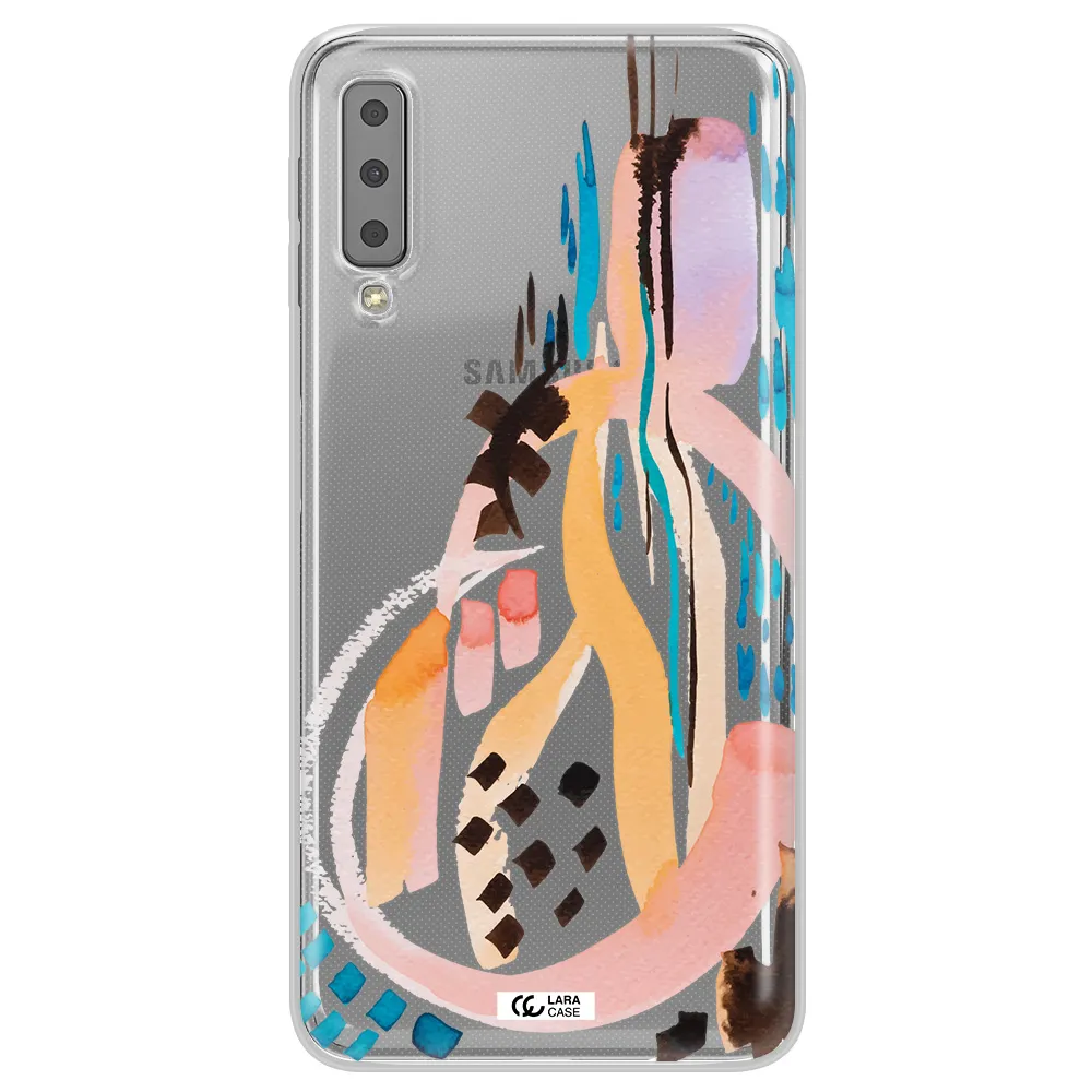 Watercolor Brush Paint Samsung A7 2018 Clear TPU Case