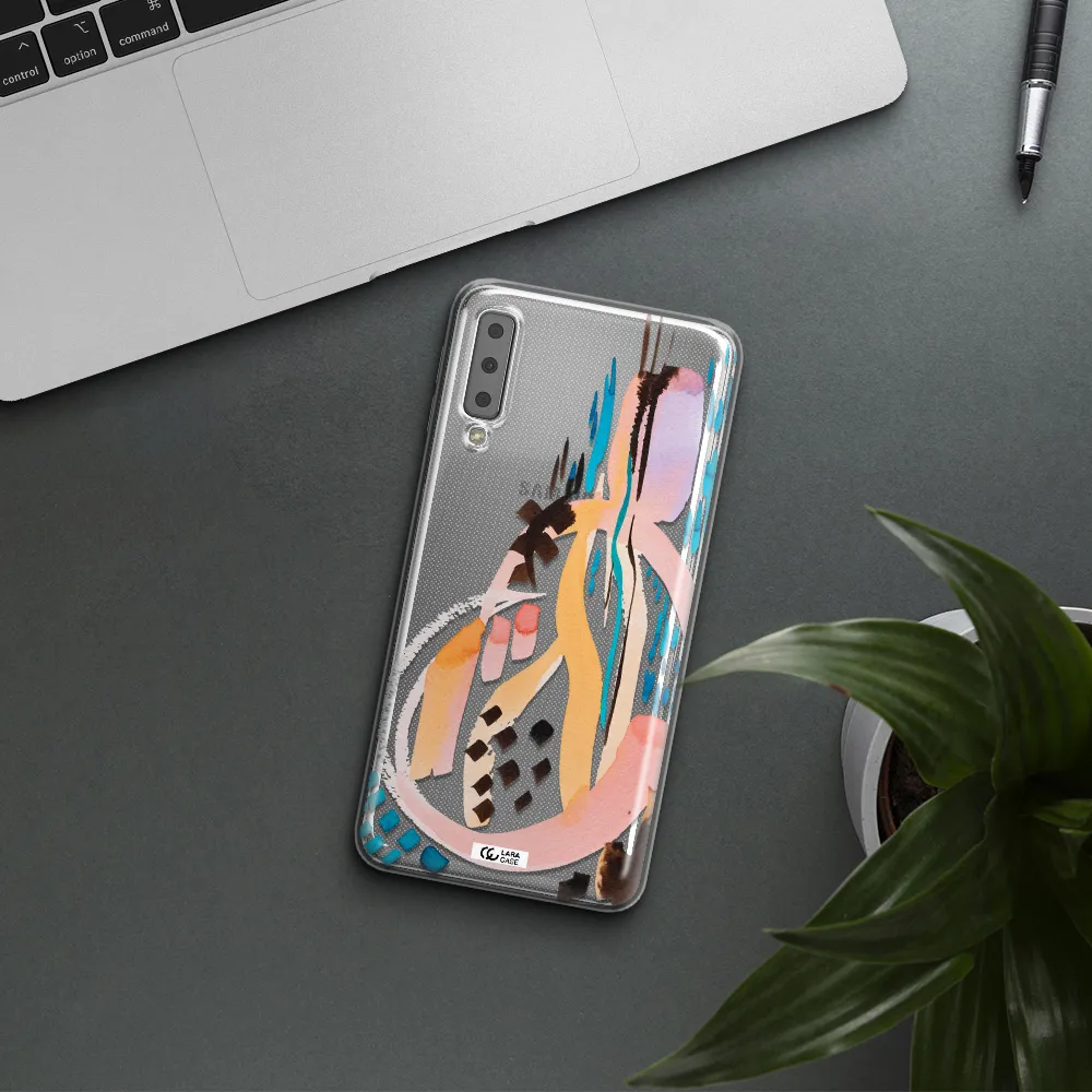 Watercolor Brush Paint Samsung A7 2018 Clear TPU Case