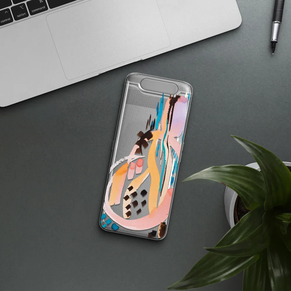 Watercolor Brush Paint Samsung A80 Clear TPU Case