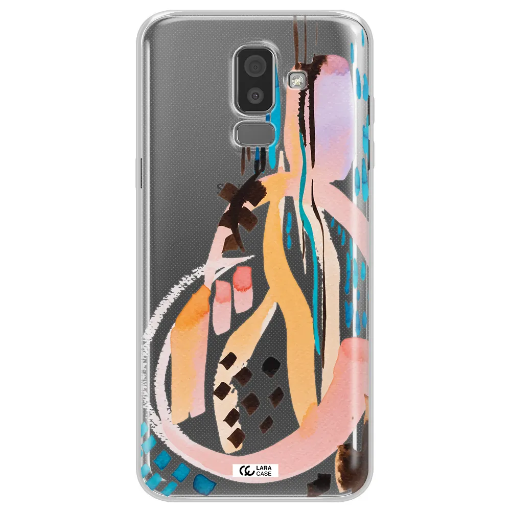 Watercolor Brush Paint Samsung J8 Clear TPU Case