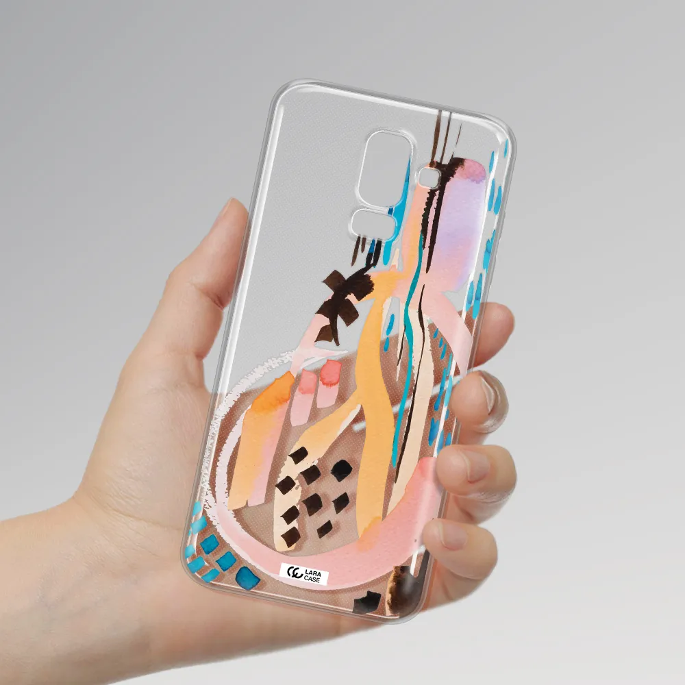 Watercolor Brush Paint Samsung J8 Clear TPU Case