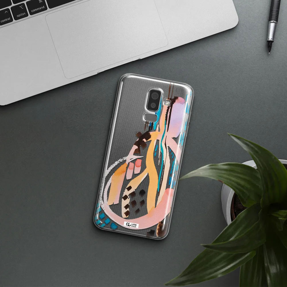 Watercolor Brush Paint Samsung J8 Clear TPU Case