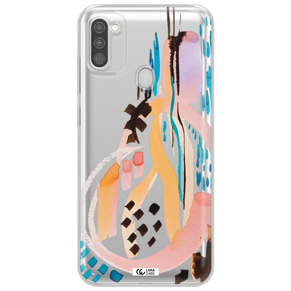 Watercolor Brush Paint Samsung M11 Clear TPU Case