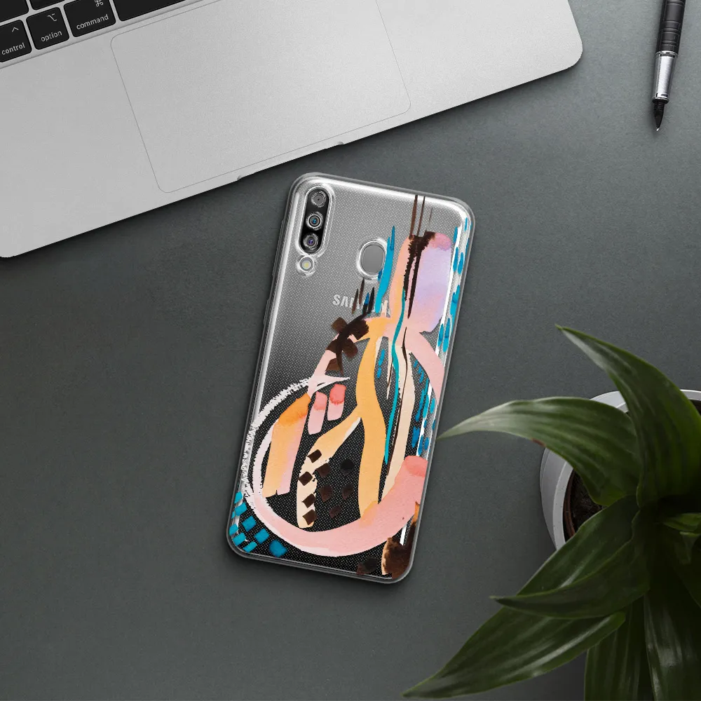 Watercolor Brush Paint Samsung M30 Clear TPU Case