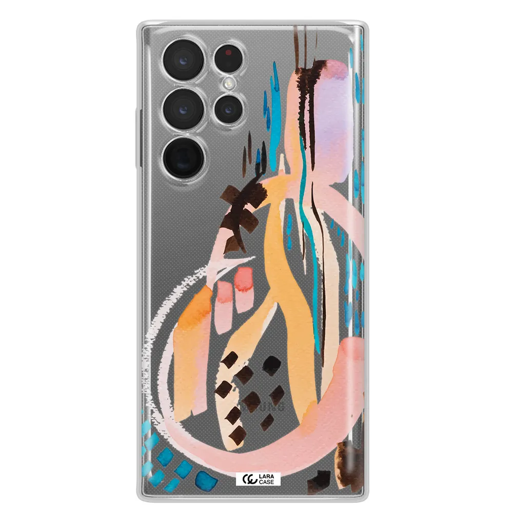 Watercolor Brush Paint Samsung S 22 Ultra Clear TPU Case