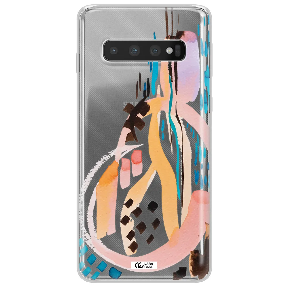 Watercolor Brush Paint Samsung S10 Plus Clear TPU Case