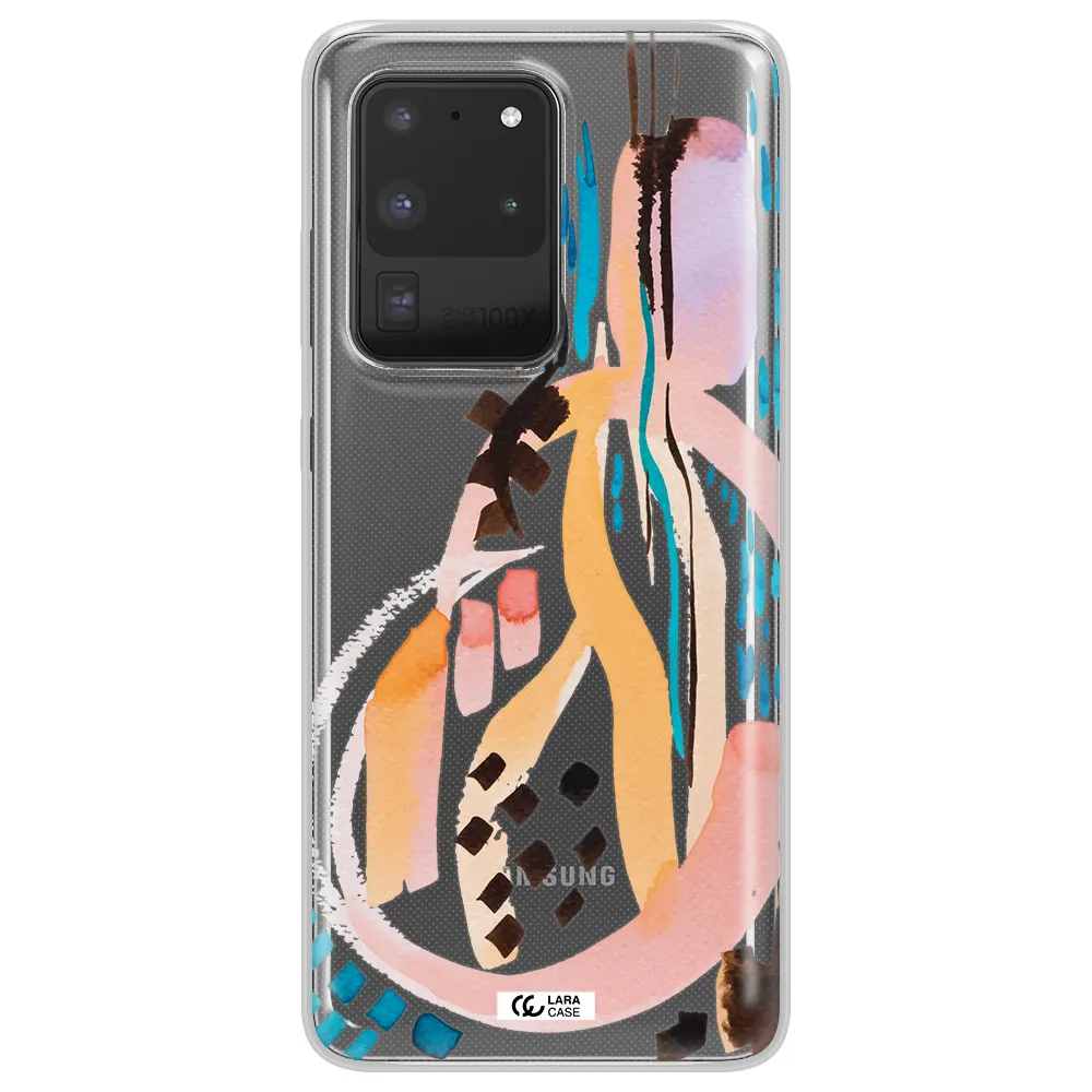 Watercolor Brush Paint Samsung S20 Ultra Clear TPU Case