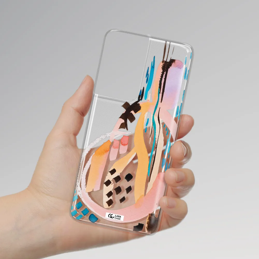 Watercolor Brush Paint Samsung S21 Ultra Clear TPU Case
