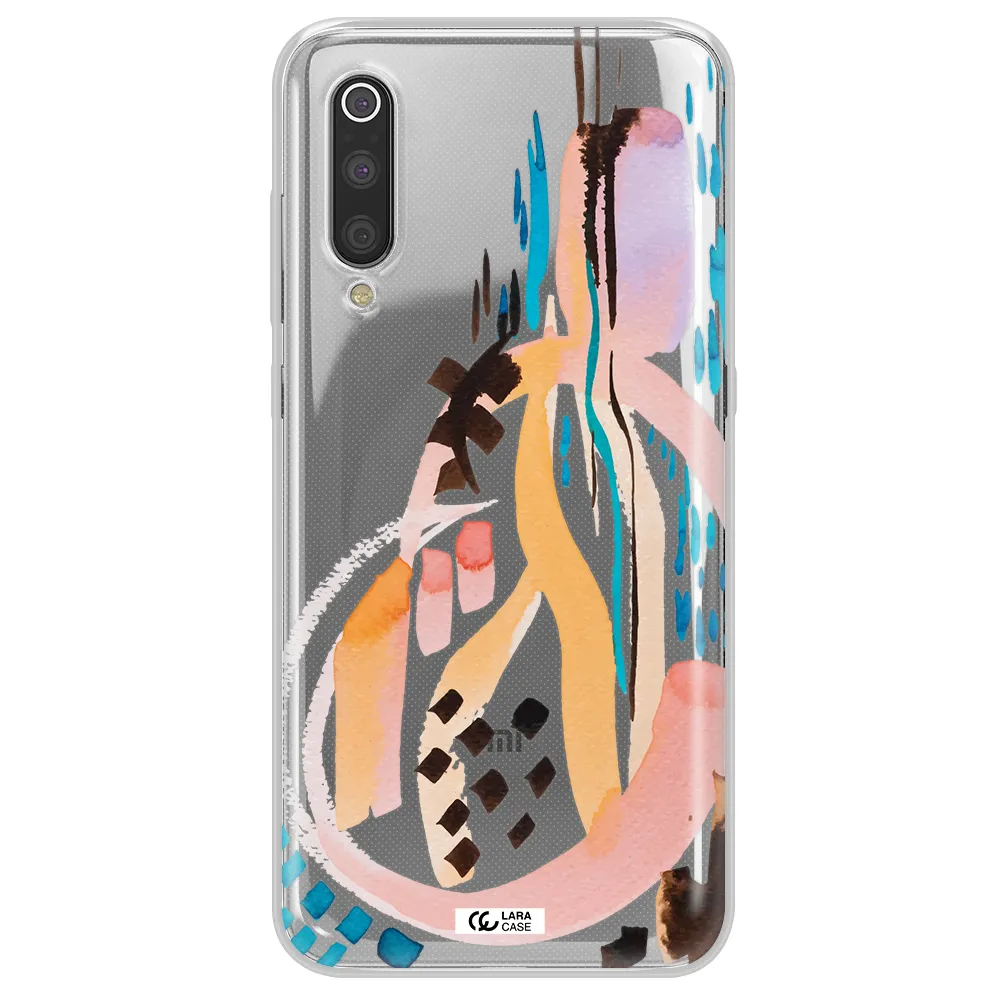 Watercolor Brush Paint Xiaomi Mi 9 Clear TPU Case