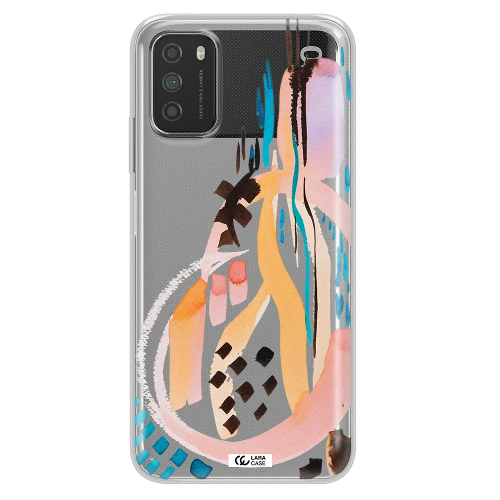 Watercolor Brush Paint Xiaomi Poco M3 Clear TPU Case