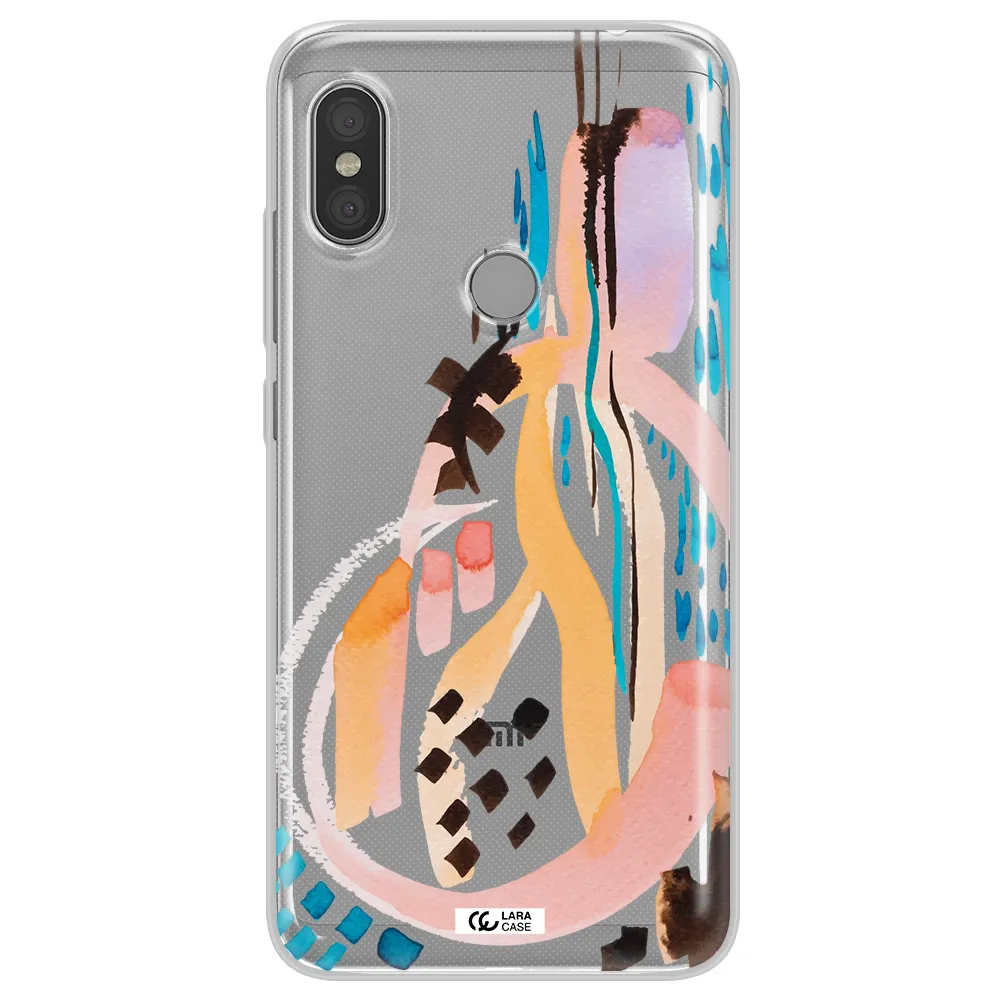 Watercolor Brush Paint Xiaomi Redmi Note 6 Pro Clear TPU Case