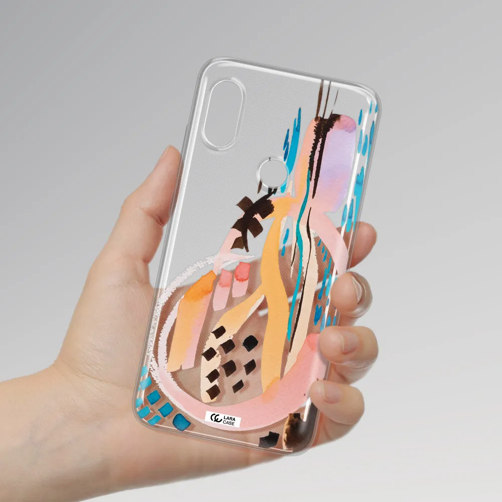 Watercolor Brush Paint Xiaomi Redmi Note 6 Pro Clear TPU Case