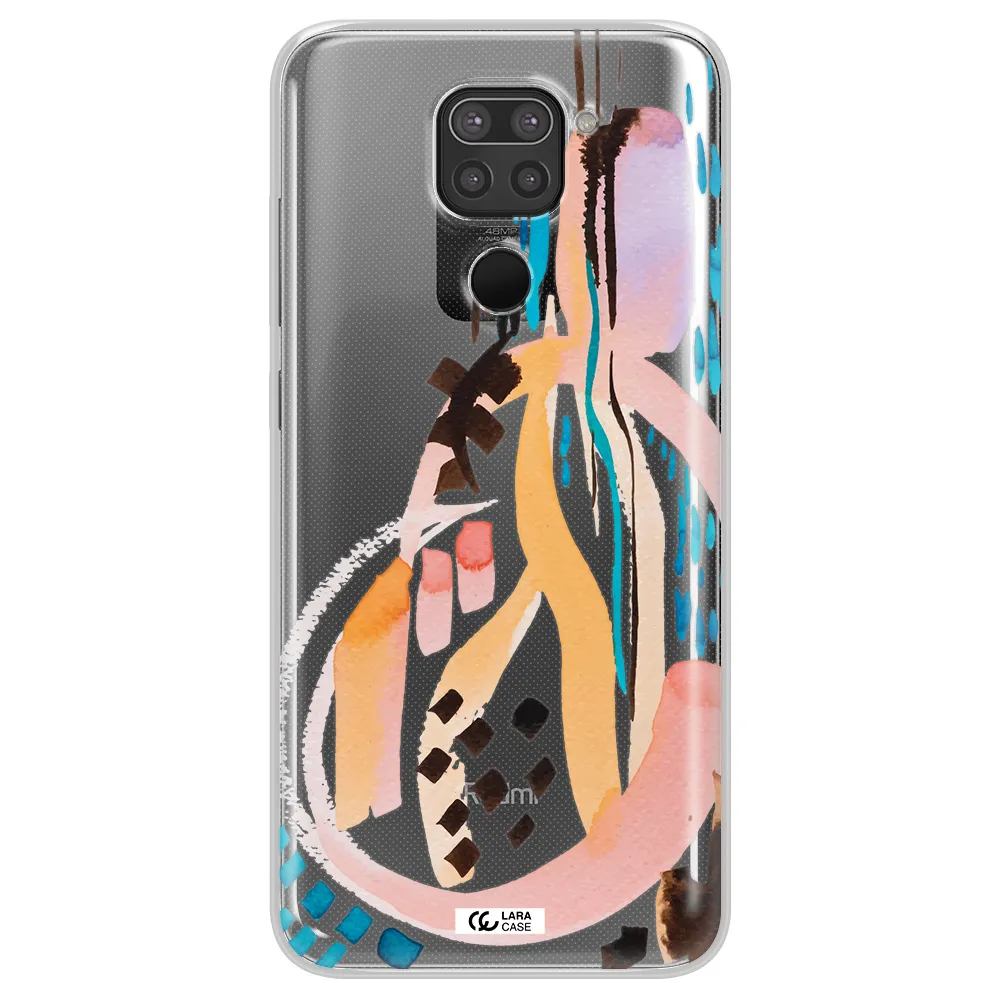 Watercolor Brush Paint Xiaomi Redmi Note 9 Clear TPU Case