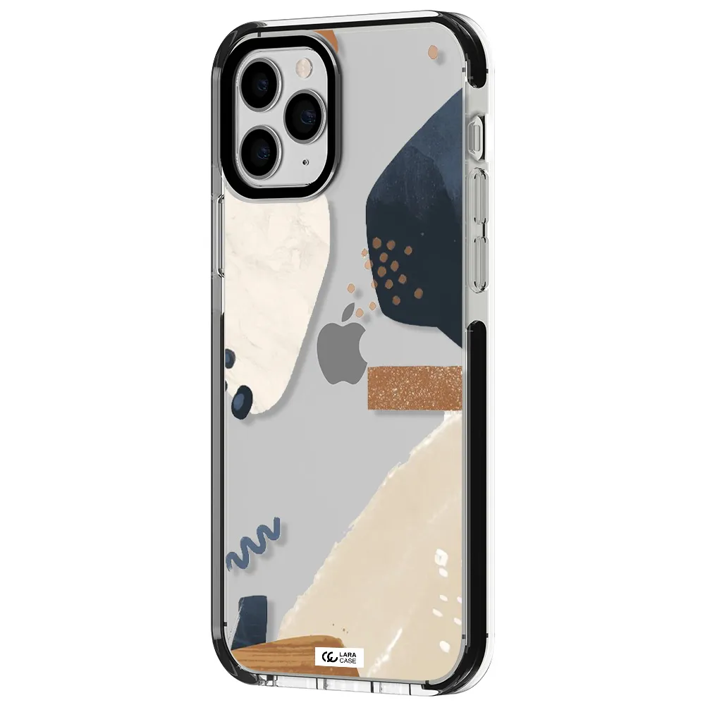 Abstract Design Apple iPhone 11 pro max impact black border Case