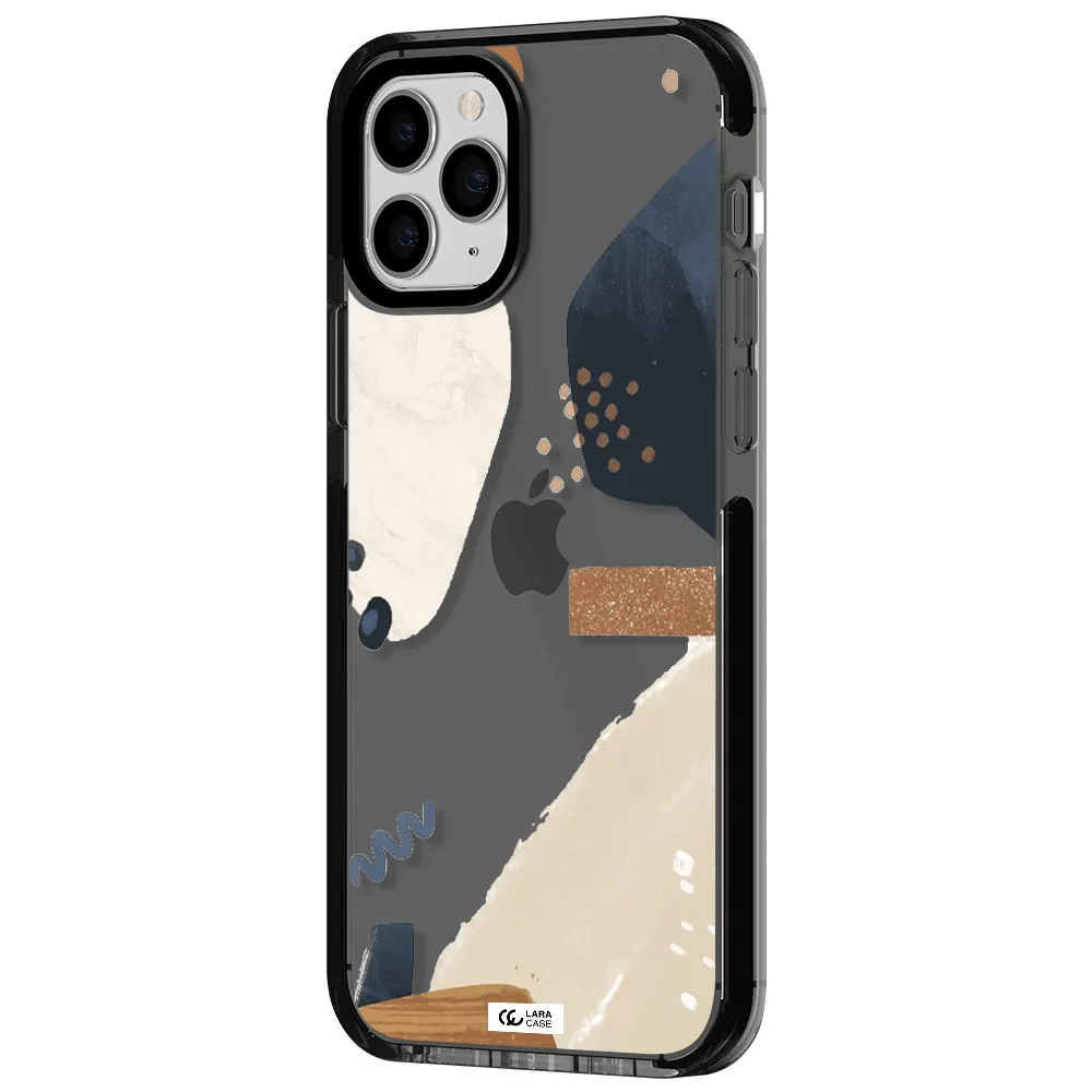 Abstract Design Apple iPhone 11 pro max impact Smoke Black Case