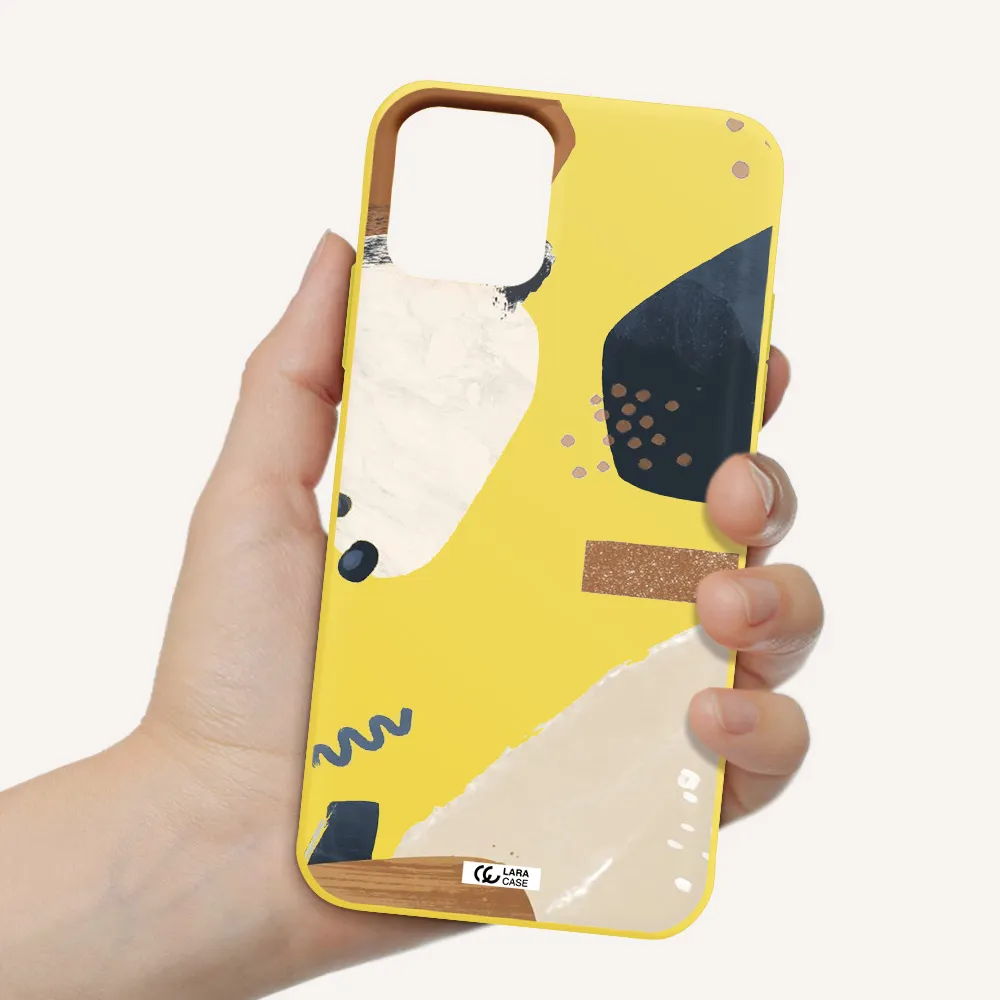 Abstract Design Apple iPhone 11 pro max Silicone canary yellow Case