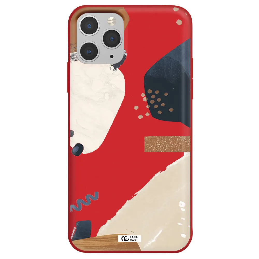 Abstract Design Apple iPhone 11 pro max Silicone Imperial Red Case
