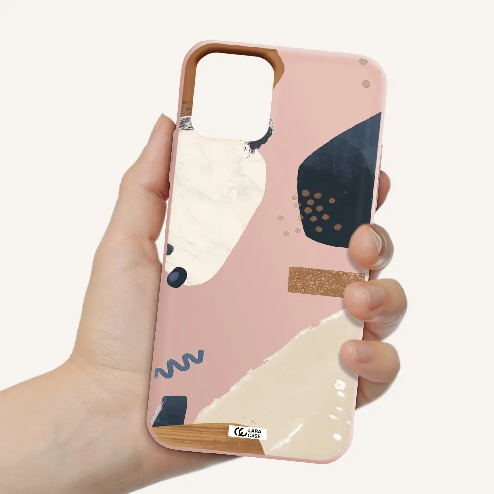 Abstract Design Apple iPhone 11 pro max Silicone pastel pink Case