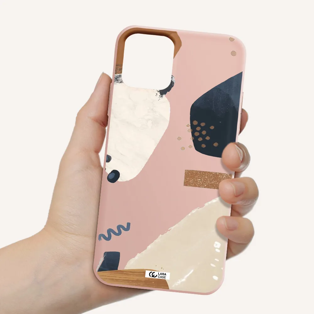 Abstract Design Apple iPhone 11 pro Silicone pastel pink Case