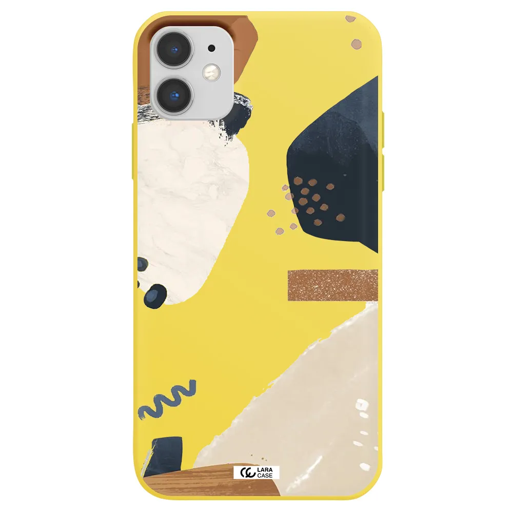 Abstract Design Apple iPhone 11 Silicone canary yellow Case