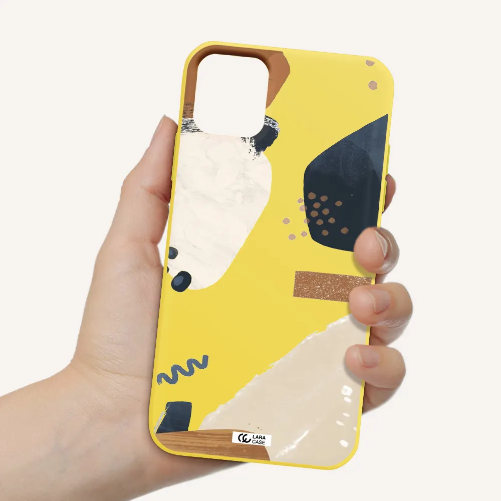 Abstract Design Apple iPhone 11 Silicone canary yellow Case